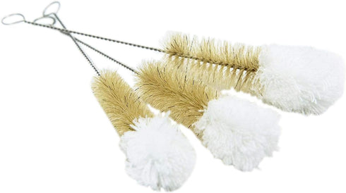 HUJI Stainless Steel Multi-Purpose Cleaning Brushes, Soft Tip, Set of 3