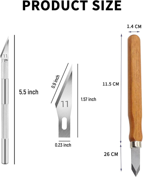 2Pack Marking Knife for Woodworkers, High Carbon Steel Blade Precision Scribe, Double & Single Bevel Scoring Knife