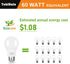 YukiHalu LED Amber Light Bulbs, A19 1800K E26 800Lm, 60W Equivalent Soft Warm Sleep Light Bulbs, 2-Pack for Baby Nursery