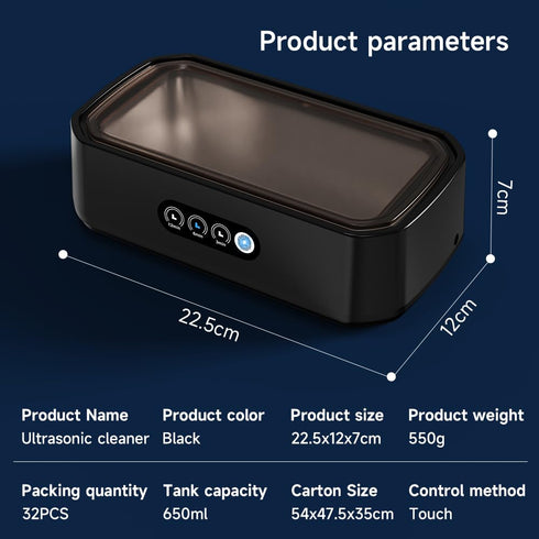 zoomto Cleaner,49KHz Cleaner,3 Timer,22oz(650ML),304 Ultrasonic Jewelry Ultrasonic Jewelry,Glasses,Rings,Watch Bands