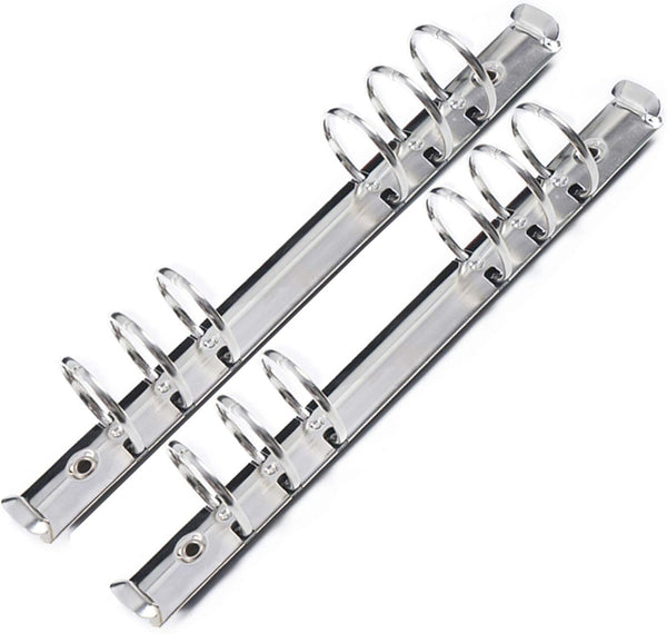 Moterm 2 Pieces 6-Hole Ring Binder Mechanisms Replacement Kit, A5 Size, Silver Color, 30mm