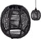 BENECREAT Small Boho Shades Replacement, Black Paper Cord Lampshade Woven Pendant Light