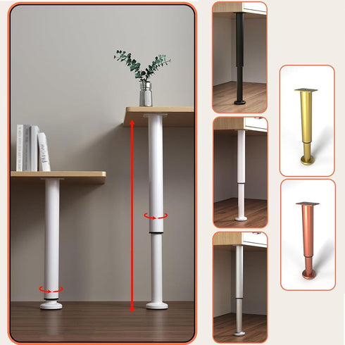HJYCLFAZU Pack 4 of Furniture feet, Adjustable Table Legs, Cabinet Base Replacement Support feet for Sofa, Bed, Bedside