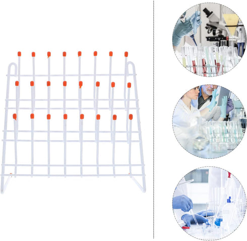 iplusmile Peg Wall Glassware Drying Rack, 24 Peg Metal Wire Lab Glassware Rack, Self-Standing/Wall-Mount