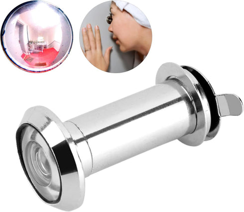 Door Viewer Peephole, Zinc Alloy Safety Security Front Doors Viewer Peep Holes 220 Degree Rotating Heavy Duty Privacy Cover Wide Viewing Angle for Home Office Hotel House Satin Nickel Finish