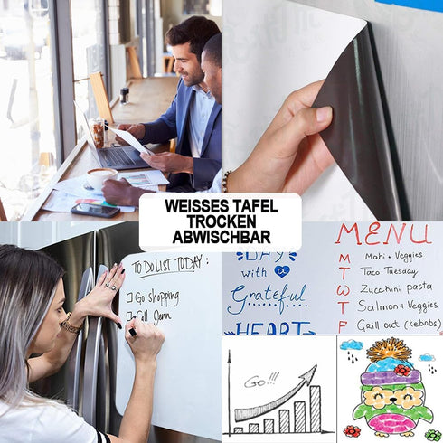 INMORVEN Small White Board - Dry Erase Menu Planner, Magnetic Whiteboard for Fridge with Markers and Eraser