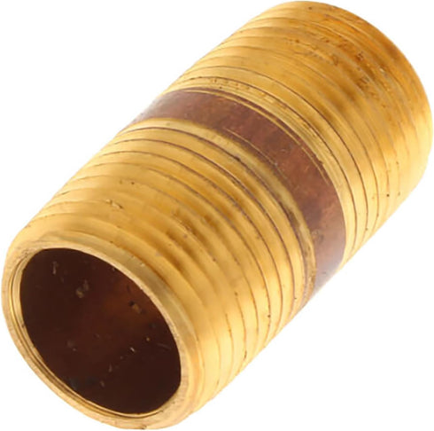 Metal Magery Brass Long Nipple, 1/2" X 1/2", 1-1/2" Length, Male NPT Pipe Fitting