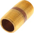 Metal Magery Brass Long Nipple, 1/2" X 1/2", 1-1/2" Length, Male NPT Pipe Fitting