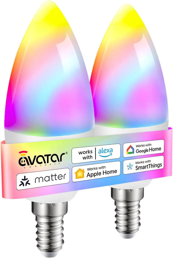 Matter E12 Candelabra Smart Bulb - No Dedicated App Needed, Compatible with