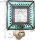 166 J Devlin Glass Art Stained Glass Night Light, Blue, Aquamarine, Ocean, Plug in nightlight