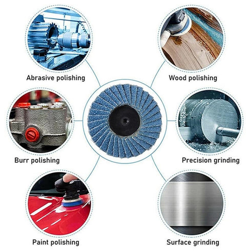 OFAPLFKUR 5/10PCS 2 Inch 80 Grinder(5pcs) Quick Change Flap Discs with Pad Holder Grit Sanding Disc Polishing Pad Plate