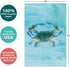 Tree-Free Greetings Blue Crab All Occasion Cards - 12 Recycled Notecards & White Envelopes, Thick Cardstock