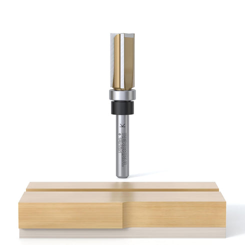 Professional Pattern Flush Trim Router Bit, 1/4" Shank Bottom Bearing, 3-Blade Carbide