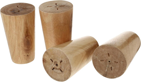4Pcs Set IMIKEYA Solid Hardwood Cabinet Bun Feet Replacement Legs Bearing Weight for Sofa, Table, TV Stand, and Coffee