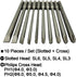 Long Slotted Head and Cross Phillips Screwdriver Bit Sets, 10Pcs with 1/4 Inch Hex Shank, 4 Inch Length