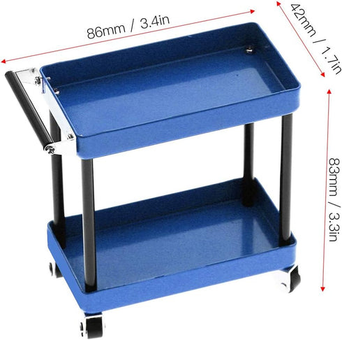 01 02 015 1/8 1/10 1/12 1/1(Blue) Tool Organizers, Metal Tool Cart Compatibile Lasting Performance with Wheels for RC