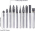 10pc Tungsten Carbide Burr Set, 1/4" Shank Double Cut Rotary Cutting Bits for Woodworking
