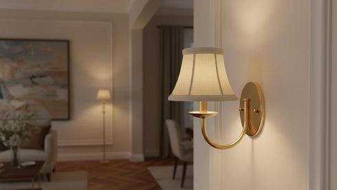 Aspen Creative 30004-2A, 3" 5" 4" Set 2 Bell Clip-On Chandelier Lamp Shade, Off-White, Top X Bottom X Slant Height