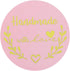 Yoption 1.5 Inch Round Handmade with Love Stickers - Pink for Packaging, 500 Labels per Roll