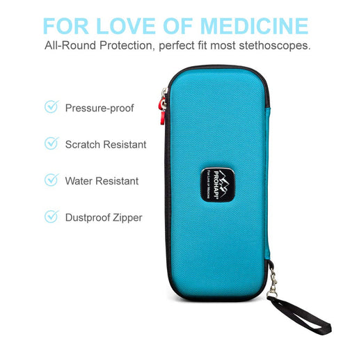 Hard Stethoscope Case, Large Carrying Case with ID Slot, Compatible with 3M Littmann/ADC/Omron/MDF Stethoscope