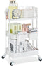 KINGRACK 3 Tier Metal Rolling Utility Cart, Small Storage Organizer with Wheels for Kitchen, Office, Bathroom