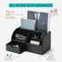 Vlando Black Leather Office Desk Organizer Caddy with Drawer for Storing Desktop Supplies and Accessories