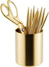 Juvale Gold Desk Organizer Holder for Pen and Pencil, Metal Makeup Brush Holder (3.2 x 3.9 In) - Gold Accessories
