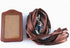 yueton 10pcs Vertical Style Leather Business ID Badge Holder - Brown with Long Neck Strap Lanyard