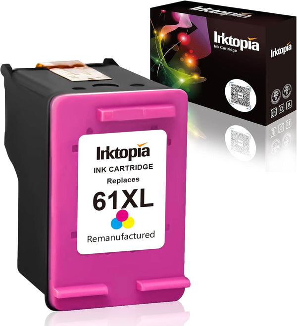 Inktopia Remanufactured Ink Cartridges Replacement for HP 61XL for Envy 4500 4502 5530 5534 DeskJet 1000 1050 1512 2540