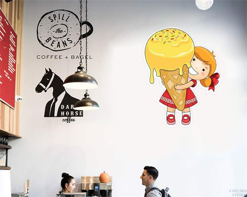 Fastasticdeals 10 inches Ice Cream Concession Restaurant Food Truck Die-Cut Vinyl Sticker
