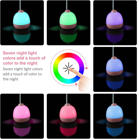 Sinliton 7 LED Desk Lamp with Night Light, Color Changing Modes & USB Charging Port, Adjustable Gooseneck Bedside Table