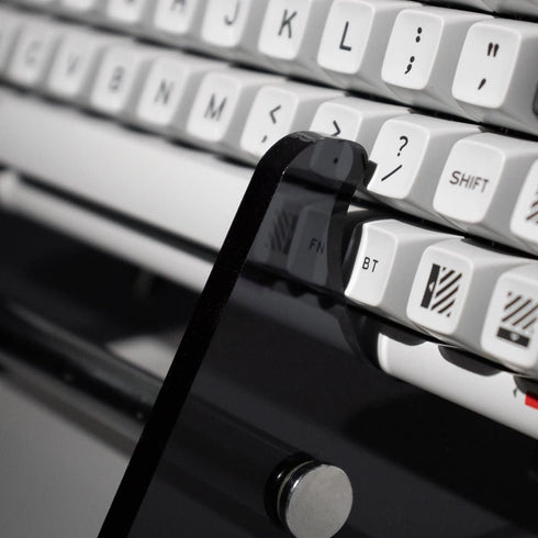 Sumgsn Black Mechanical Keyboard Holder, Transparent Acrylic Stand for Displaying Three Keyboards