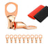 10PCS Battery Cable Ends, 8 Gauge Wire Connectors, 3/8 Copper Wire Lugs with Heat Shrink Tubing