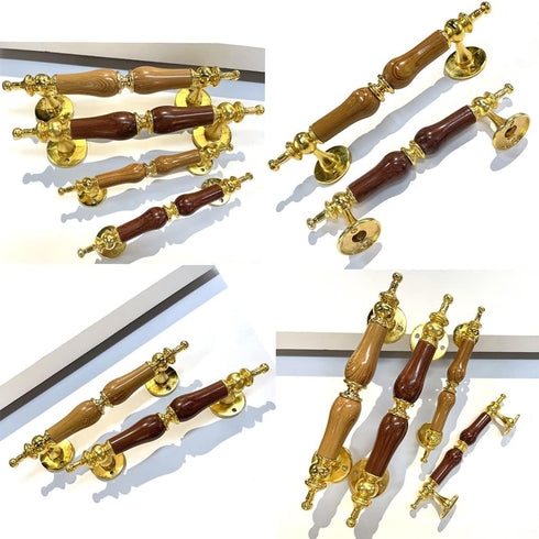 IBOWZ 2 Kitchen Cupboard Handle Pieces Drawer Handle Wood Handles Base Made of Solid Zinc Alloy Cupboard Knobs Cabinet