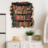 flaxarne 3D Bookshelf Wall Stickers Faux Hole Book Design Decorative PVC Wall Art for Bedroom Living Room Decoration