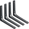 SAYAYO Black Wall Shelf Brackets, 6 x 5 Inch Iron Metal L Shaped Corner Support Brackets for DIY Floating Shelf, 4 PCS