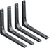 SAYAYO Black Wall Shelf Brackets, 6 x 5 Inch Iron Metal L Shaped Corner Support Brackets for DIY Floating Shelf, 4 PCS