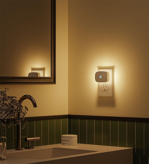 LEDBROS Dimmable 3-Color LED Night Light, Plug-in LED Backlit Night Light with Motion Sensor & Dusk to Dawn Sensor