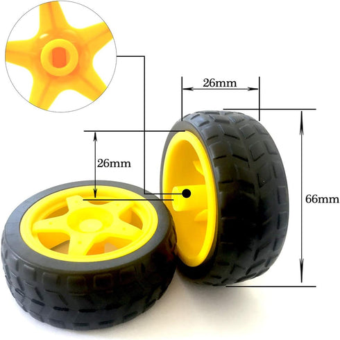 3-6V R3/LPC/AVR/ARM Plastic Tire Tyres Kit With TT DC Motor Dual Shaft For Arduino UNO DIY Robot Smart Car