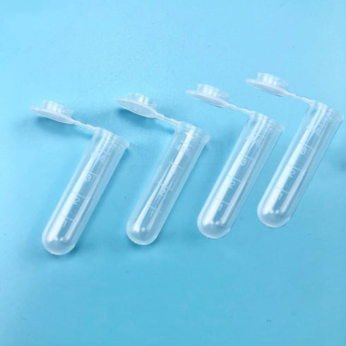 50 Pack 5ml Plastic Sample Vials, Test Tubes with Lids, Storage Container for Liquid Fragrance Beads