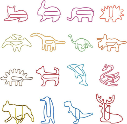 GameXcel Animal Shaped Paper Clips - Assorted Colors, 80 Count, Cute Rust Resistant Office Supplies