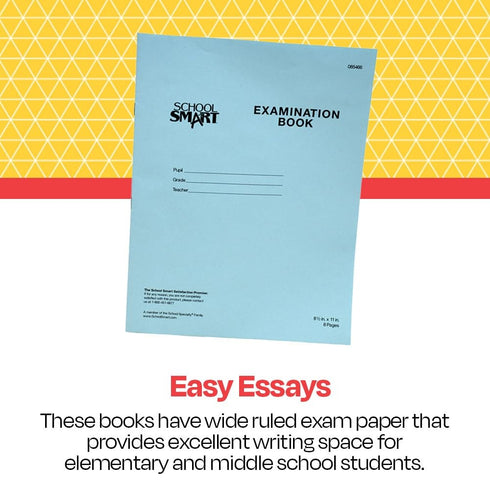 School Smart Examination Blue Book with 8 Pages, 8-1/2 x 11 Inches, Pack of 100