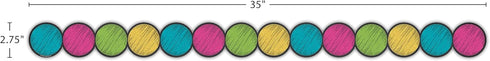 Teacher Created Resources Chalkboard Brights Circles Die-Cut Border Trim, 3498