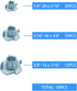 T-Nut 1/4" 5/16" 3/8" Zinc Plated Steel 4-Prong Heavy Duty Tee Nut for Wood, Cabinetry, Rock Climbing Holds, 50Pcs Kit