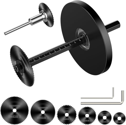 Inside Pipe Cutter for PVC Pipe, Adjustable Depth Gauge Cutter Tool Set with 6 Black Blades, 4" Hex Shank