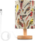 ALAZA Bedside Table Lamp for Bedroom Colorful Bird Nightstand LED Light Lamps