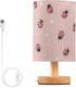 Dussdil Cute Hearts Pink Ladybug Table Lamp for Bedroom Bedside Lamp Desk Lamps