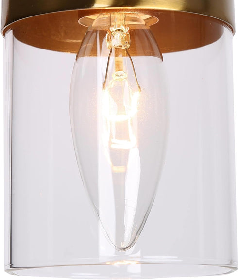 1-Light Gold Wall Sconces Lighting, Modern Glass Wall Lights for Bathroom, Bedroom, Living Room, Adjustable