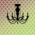 3dRose 8 Inch Fleur de lis Chandelier Vintage Art Ceramic Tile