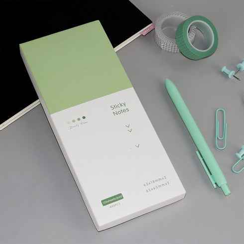 Green Sticky Notes Set - 240 Sheets Lined Pastel Self-Stick Index Tabs for Planner, Bullet Journal, Calendar (Avocado